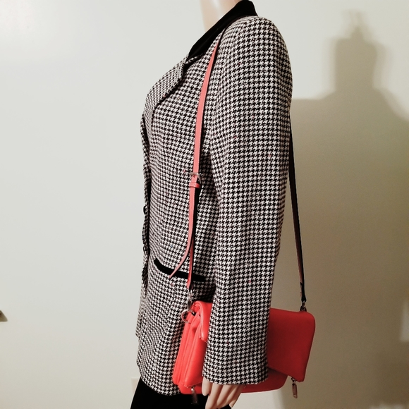 Vintage Neon Houndstooth Blazer Size 8 - Picture 3 of 8